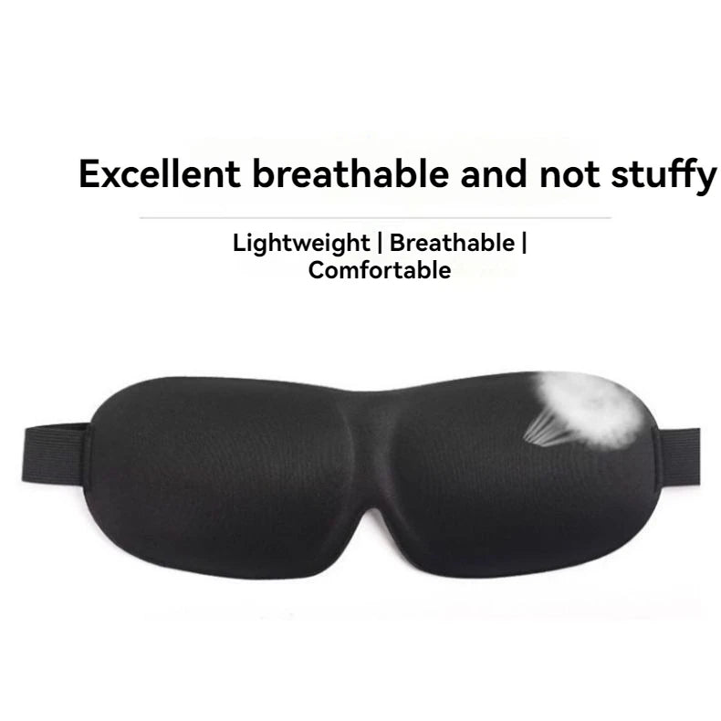 قناع عين ثلاثي الأبعاد بدون علامات بدون أنف، قناع عين بسيط بلون سادة معتم، مناسب للنوم واستراحة الغداء للطلاب