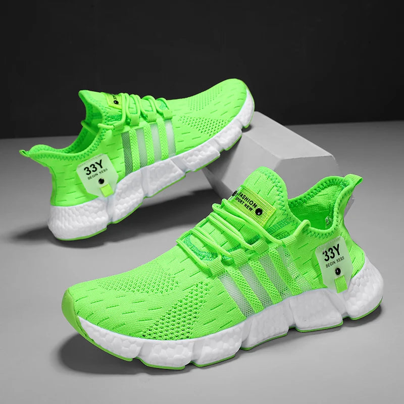 حذاء رجالي شبكي قابل للتنفس، حذاء مسطح عصري خفيف الوزن للمشي، مقاس كبير، حذاء تنس رجالي، حذاء جري ولياقة بدنية خارجي 2024