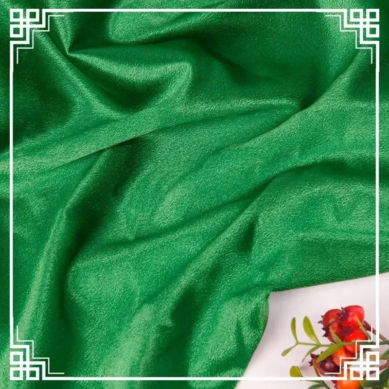 قماش ساتان كريستالي لامع سميك وثقيل بالمتر للملابس والفساتين وديكورات هانفو وقماش الخياطة اليدوي بلون أزرق سادة ومضاد للتجاعيد