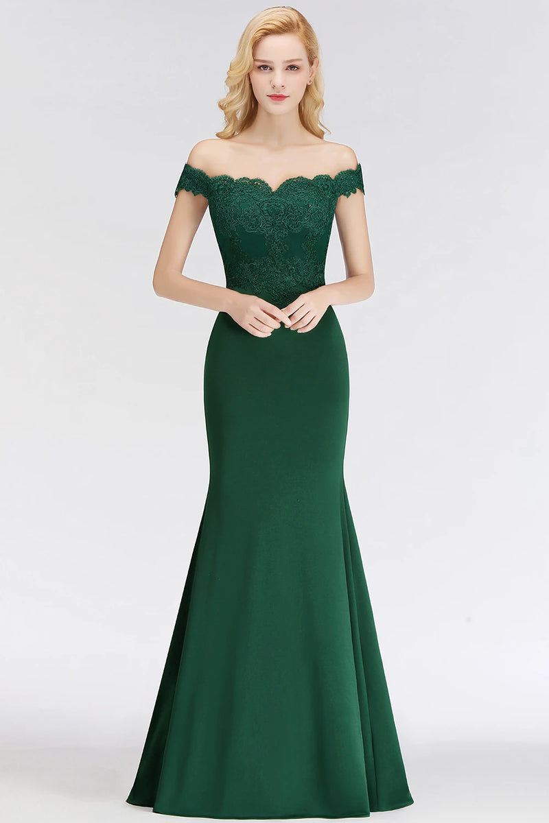 فساتين وصيفات العروس مثيرة مزينة بالذهب اللامع للنساء بدون أكتاف حورية البحر طويلة على شكل حرف A لحفلات الزفاف والضيوف