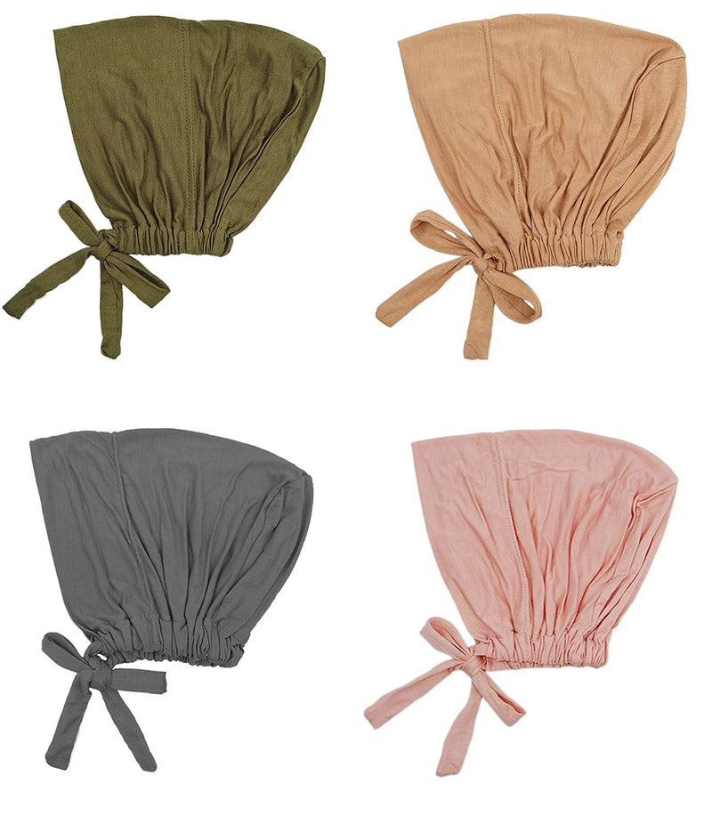 قبعة عمامة إسلامية جديدة ناعمة من المودال، قبعات حجاب داخلية، غطاء رأس إسلامي، قبعات هندية، غطاء رأس نسائي