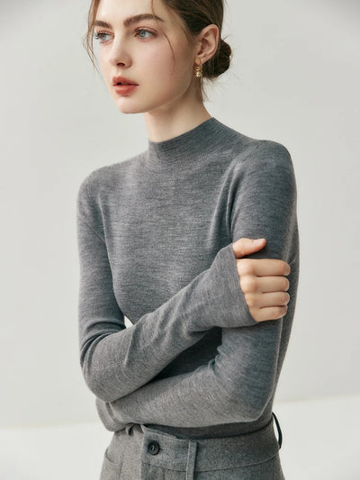 سترة نسائية من CHICUU مصنوعة من الصوف بنسبة 100% وقابلة للغسل في الغسالة، بلوفر برقبة دائرية، مصنوعة من 18 خيطًا من الكشمير الصوفي، مناسبة لفصل الخريف والشتاء