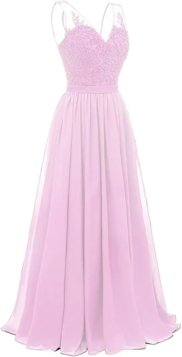 فساتين وصيفات العروس من الشيفون باللون الفيروزي بفتحة على شكل حرف V، طويلة من الدانتيل، مطرزة بالخرز، فساتين سهرة رسمية، توصيل مجاني، ضيف، حفل زفاف