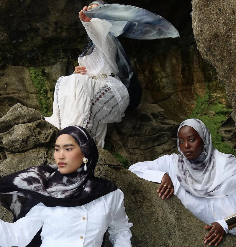 وشاح حجاب نسائي مسلم من مودال منسوج من القطن الناعم خفيف الوزن وقابل للتنفس مطبوع عليه زهور مائية من رايون فيسكوز