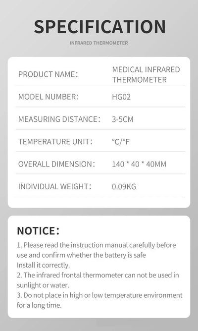 مقياس حرارة رقمي طبي بالأشعة تحت الحمراء لقياس درجة الحرارة بسرعة، مقياس حرارة طبي محمول للجسم بدون تلامس للجبهة