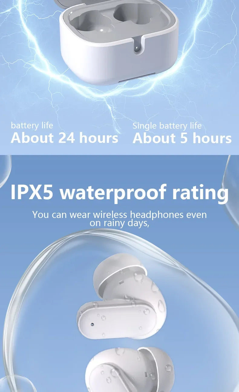 سماعات أذن شاومي اللاسلكية بتقنية البلوتوث، مضادة للضوضاء، رياضية، مقاومة للماء، متوافقة مع أنظمة أندرويد وiOS وأجهزة الكمبيوتر، عمر بطارية طويل