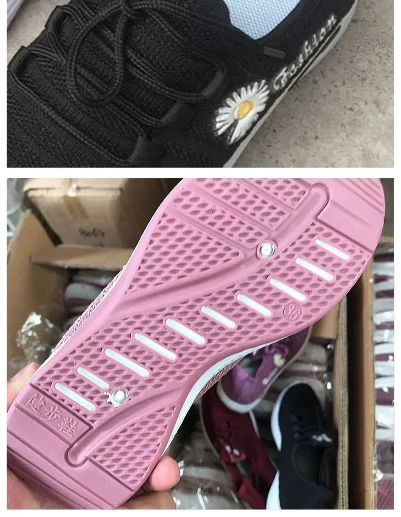 أحذية رياضية للبالغين، أحذية جري خفيفة للنساء، أحذية شبكية، أحذية رياضية مريحة بنعل ناعم، أحذية فردية كاجوال قابلة للتنفس للنساء