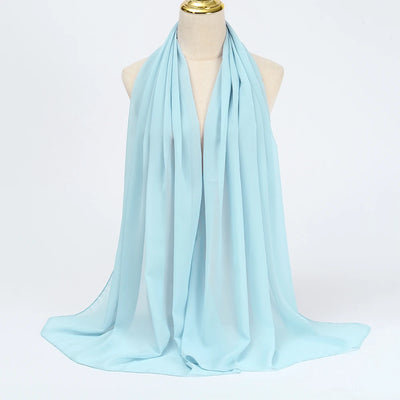 Muslim Chiffon Hijab Scarf Women Long Solid Color Head Wrap For Women Hijabs Scarves Ladies Muslim Veil Jersey Hijabs