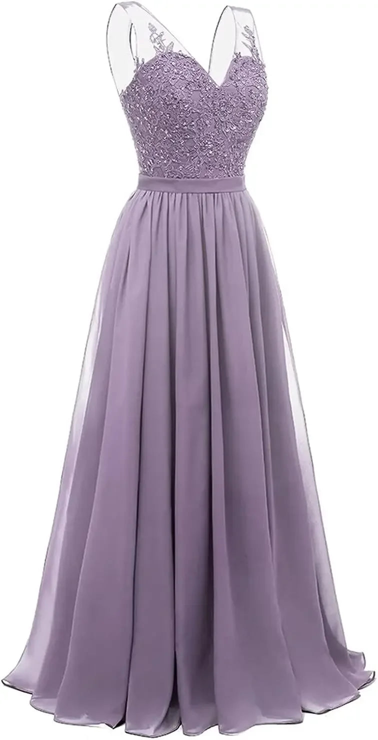 فساتين وصيفات العروس من الشيفون باللون الفيروزي بفتحة على شكل حرف V، طويلة من الدانتيل، مطرزة بالخرز، فساتين سهرة رسمية، توصيل مجاني، ضيف، حفل زفاف