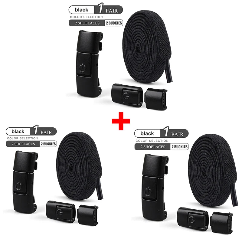 أربطة أحذية بدون رباط مقاس 8 مم، أربطة أحذية بقفل ضاغط بدون رباط، أربطة مرنة للأحذية الرياضية للأطفال والكبار، أربطة أحذية مسطحة واسعة للأحذية