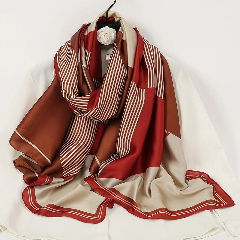 2024 جديد شال حرير ساتان حجاب نسائي شالات مرقعة وشاح رأس نسائي شال أنيق شال ناعم من الباشمينا