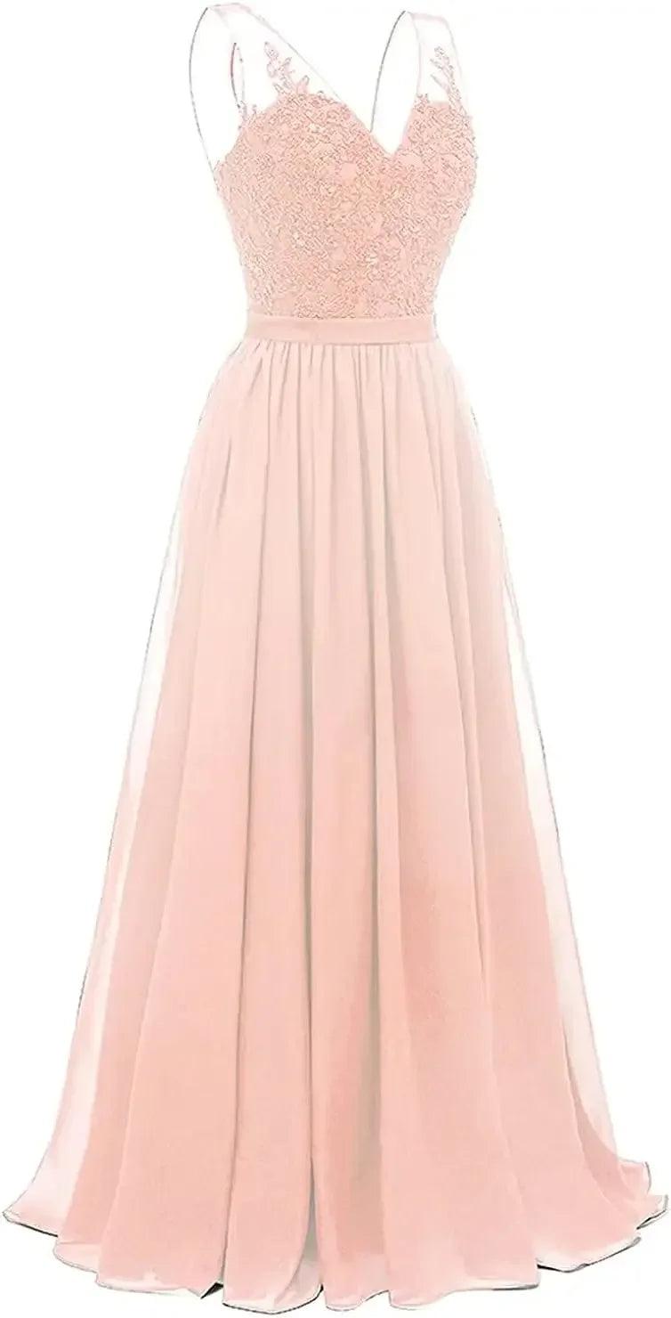 فساتين وصيفات العروس من الشيفون باللون الفيروزي بفتحة على شكل حرف V، طويلة من الدانتيل، مطرزة بالخرز، فساتين سهرة رسمية، توصيل مجاني، ضيف، حفل زفاف