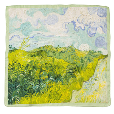 وشاح حريري مربع فاخر مطبوع باللون الأصفر بتصميم ريترو جديد لعام 2025 مصنوع من حرير التوت بنسبة 100% من فور سيزونز