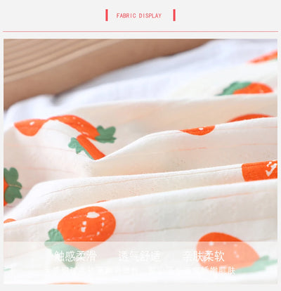 طقم بيجامات صيفي لطيف ومريح للأطفال بأكمام طويلة وملابس نوم قطنية وغرف مكيفة