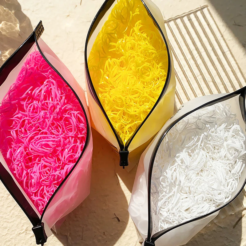 500/1000/2000 قطعة من أربطة الشعر المطاطية الملونة للاستخدام مرة واحدة للفتيات، وربطات الشعر للأطفال، وربطات ذيل الحصان، وإكسسوارات شعر الأطفال