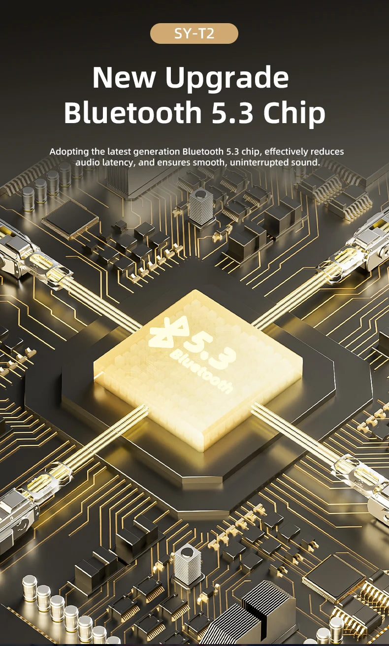 سماعة رأس بلوتوث أصلية SY-T2 عالية الجودة مع ميكروفون لاسلكي لتقليل الضوضاء وسماعات رأس سلكية للاعبين