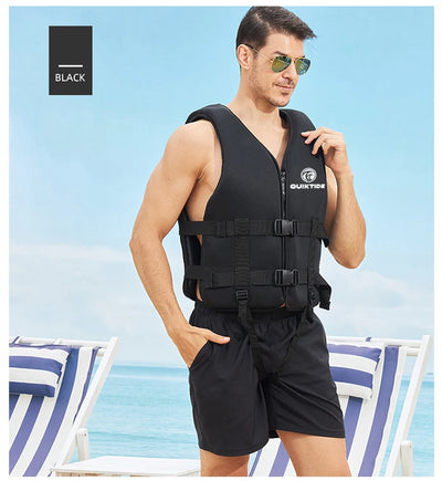 سترة نجاة من النيوبرين للبالغين والأطفال، سترة طفو جديدة للرياضات المائية، سترة نجاة للسباحة والقوارب والتزلج والقيادة والانجراف