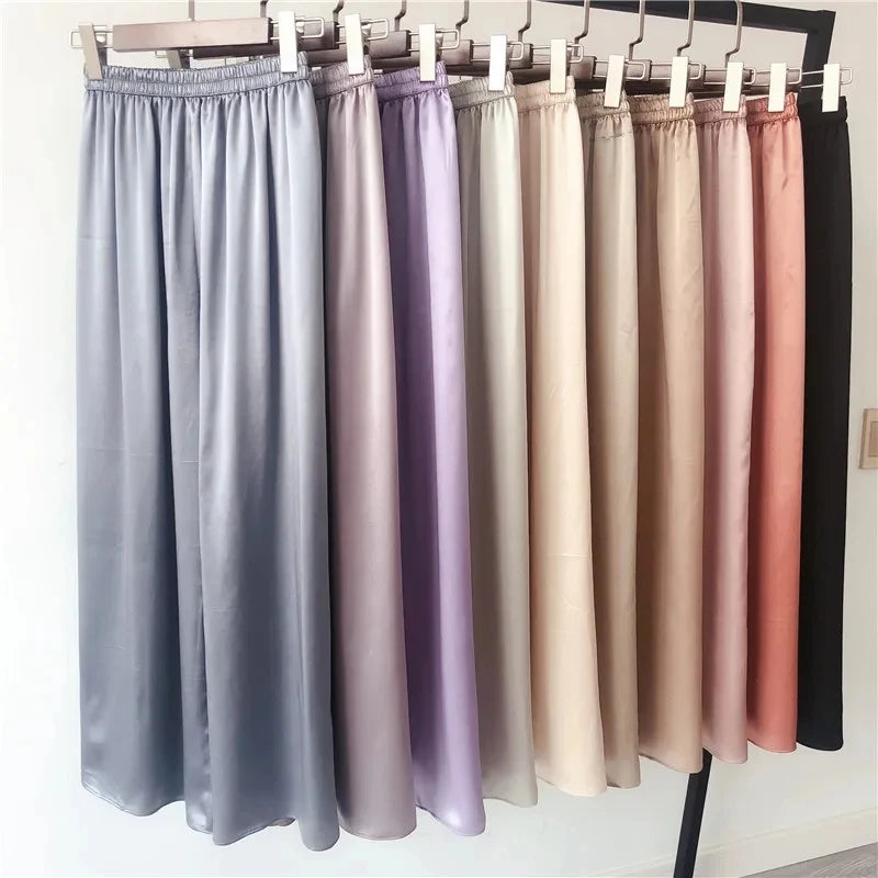 بيردسكي، قطعة واحدة من بنطلونات كابري واسعة الساق، مصنوعة من حرير التوت الطبيعي ١٠٠٪، مقاس إضافي، وخصر مرتفع. مقاس S-39