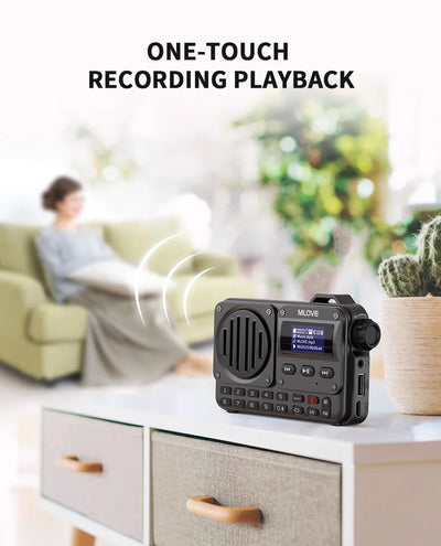 مكبر صوت بلوتوث محمول للغاية MLOVE BV800 مع راديو FM وشاشة عرض LCD وهوائي ومدخل AUX وقرص USB وبطاقة TF ومشغل MP3