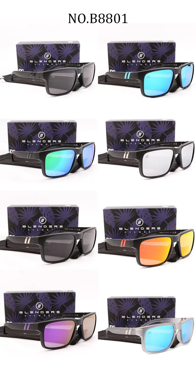 blender square women men Sunglasses Men Polarized UV  Eyewear Vintage Fashion Square Men&