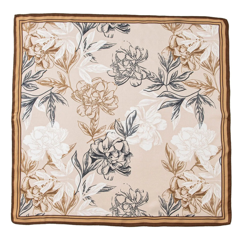 وشاح حريري مربع فاخر مطبوع باللون الأصفر بتصميم ريترو جديد لعام 2025 مصنوع من حرير التوت بنسبة 100% من فور سيزونز