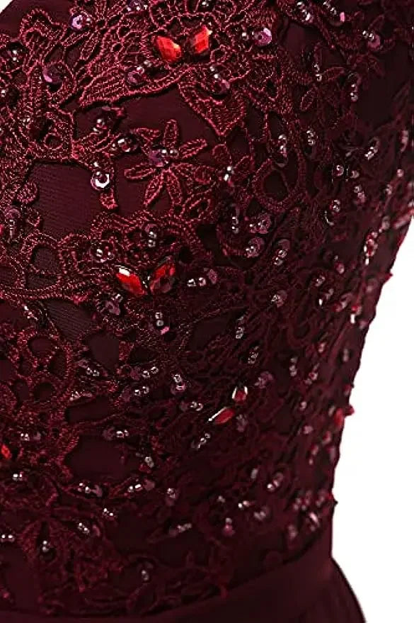 فساتين وصيفات العروس من الشيفون باللون الفيروزي بفتحة على شكل حرف V، طويلة من الدانتيل، مطرزة بالخرز، فساتين سهرة رسمية، توصيل مجاني، ضيف، حفل زفاف