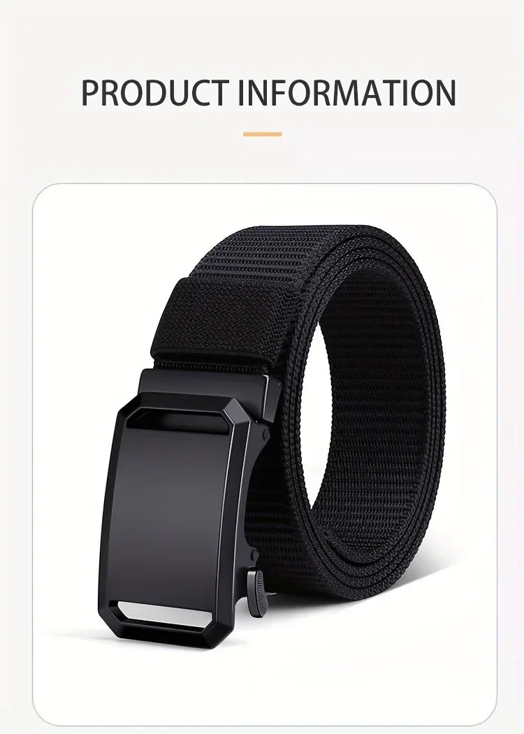 حزام جديد بإبزيم أوتوماتيكي، قماش تكتيكي للعمل، حزام تدريب عسكري خارجي غير رسمي للرجال