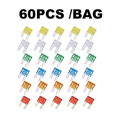 Fuse boxes come in various specifications, with 60 and 120PCS not having medium fuses, while 60PCS are packaged in bags