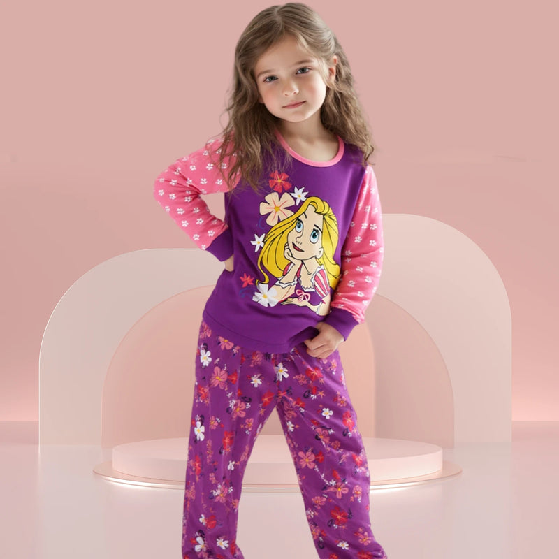 بيجامات رابونزل للأطفال للأولاد والبنات ملابس منزلية للأميرة ملابس نوم غير رسمية للأطفال بأكمام طويلة بيجامات قيعان بدلة هدايا عيد الميلاد