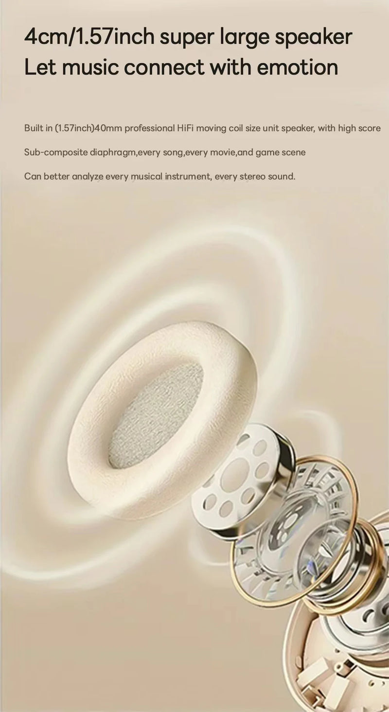 سماعات أذن Bosebye P2961 لاسلكية تعمل بتقنية البلوتوث 5.3 الأصلية، سماعات أذن ستيريو عالية الدقة للألعاب مزودة بميكروفون لهواتف Samsung iPhone