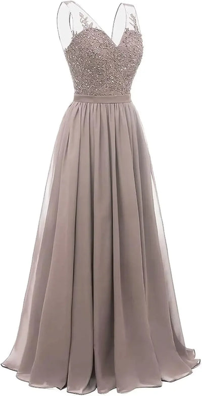 فساتين وصيفات العروس من الشيفون باللون الفيروزي بفتحة على شكل حرف V، طويلة من الدانتيل، مطرزة بالخرز، فساتين سهرة رسمية، توصيل مجاني، ضيف، حفل زفاف