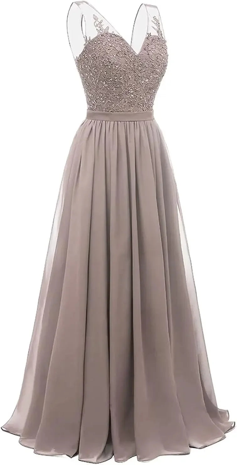 فساتين وصيفات العروس من الشيفون باللون الفيروزي بفتحة على شكل حرف V، طويلة من الدانتيل، مطرزة بالخرز، فساتين سهرة رسمية، توصيل مجاني، ضيف، حفل زفاف