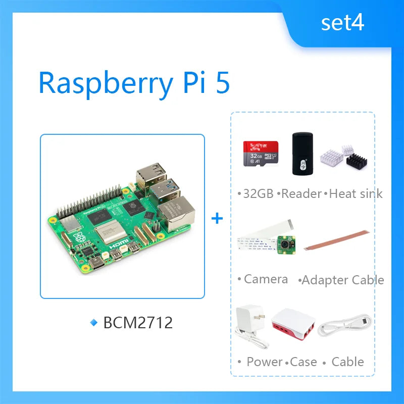لوحة Raspberry Pi 5 Cortex-A76 Linux 4GB 8GB Arm Board Python Programlama PCIe Gigabit Ethernet USB3.0