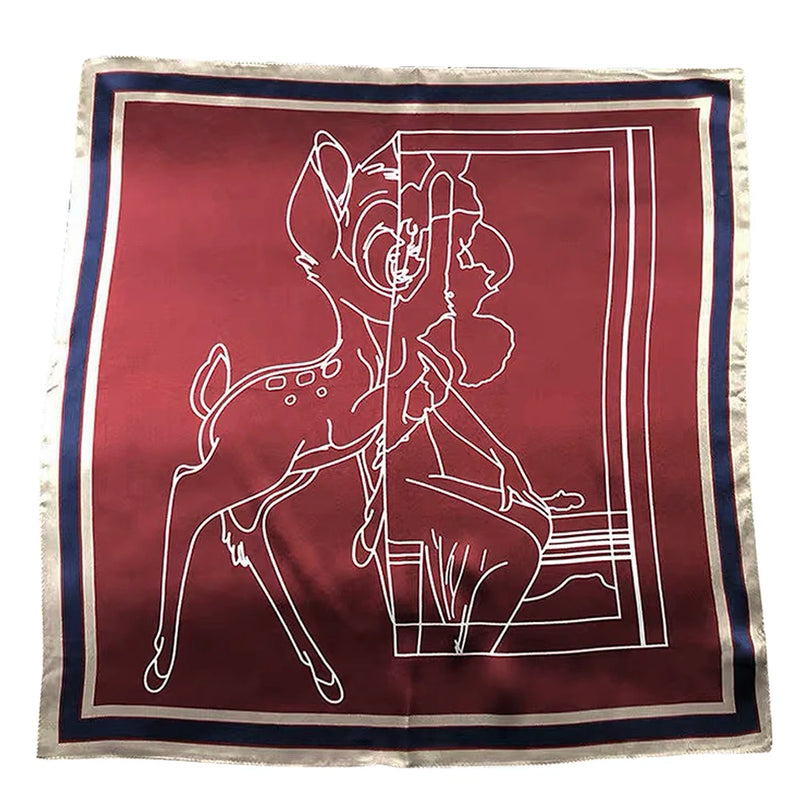 وشاح مربع نسائي من حرير التوت الخالص 100% مطبوع عليه رباط رأس ووشاح فاخر لزينة الشعر النسائية وأوشحة باندانا نسائية 53 سم