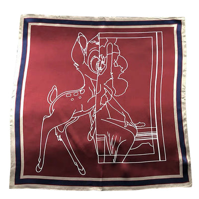 وشاح مربع نسائي من حرير التوت الخالص 100% مطبوع عليه رباط رأس ووشاح فاخر لزينة الشعر النسائية وأوشحة باندانا نسائية 53 سم