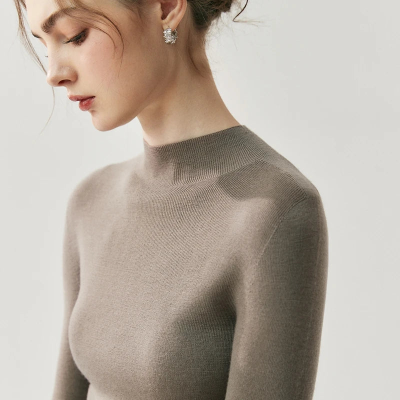 سترة نسائية من CHICUU مصنوعة من الصوف بنسبة 100% وقابلة للغسل في الغسالة، بلوفر برقبة دائرية، مصنوعة من 18 خيطًا من الكشمير الصوفي، مناسبة لفصل الخريف والشتاء