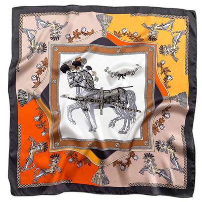 وشاح مربع نسائي من حرير التوت الخالص 100% مطبوع عليه رباط رأس ووشاح فاخر لزينة الشعر النسائية وأوشحة باندانا نسائية 53 سم