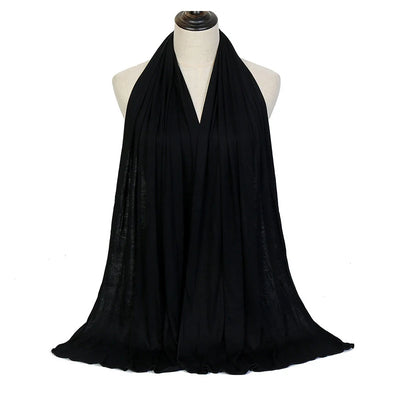 وشاح حجاب من القطن المودال جيرسي، شال إسلامي طويل، سادة وناعم، ربطة عمامة، أغطية رأس للنساء، عصابة رأس أفريقية 170×60 سم