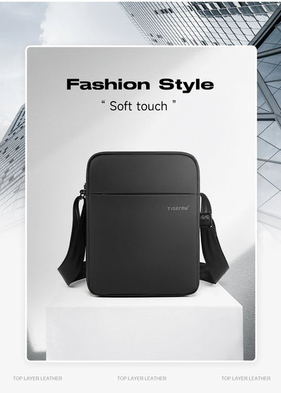 حقائب كتف من Tigernu للرجال، حقائب رسول، حقائب كروسبودي من مادة TPU، حقيبة أنيقة للرجال لأجهزة iPad مقاس 9.7 بوصة، حقيبة سفر صغيرة بحزام