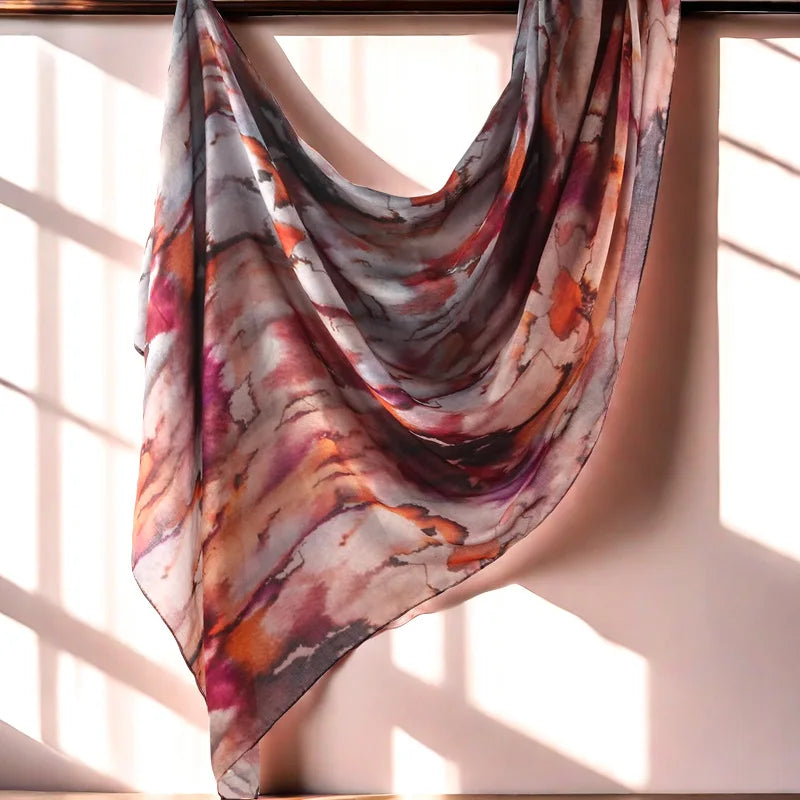 وشاح حجاب نسائي مسلم من مودال منسوج من القطن الناعم خفيف الوزن وقابل للتنفس مطبوع عليه زهور مائية من رايون فيسكوز