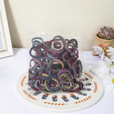 50/100 قطعة من أربطة الشعر باللونين الأبيض والأسود، أربطة شعر نسائية، أربطة شعر مطاطية عالية المرونة، أربطة شعر