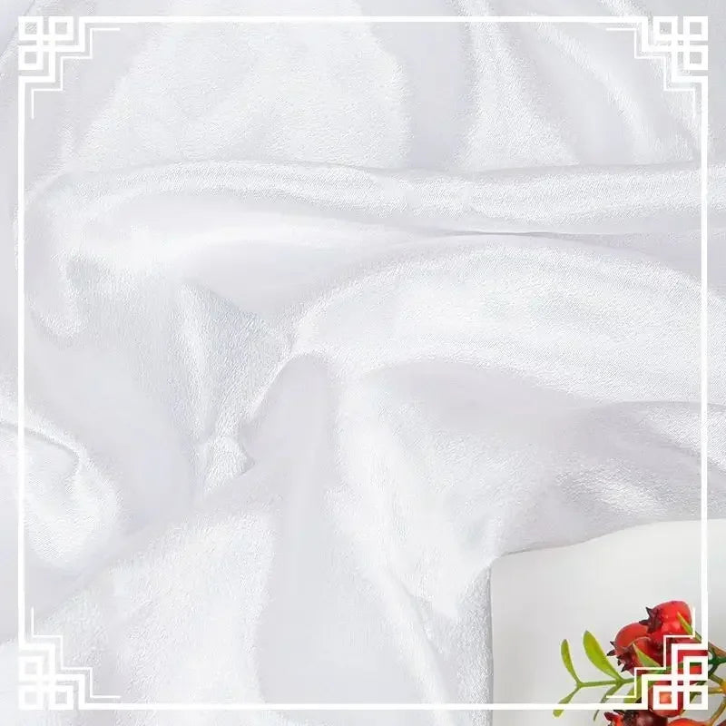 قماش ساتان كريستالي لامع سميك وثقيل بالمتر للملابس والفساتين وديكورات هانفو وقماش الخياطة اليدوي بلون أزرق سادة ومضاد للتجاعيد