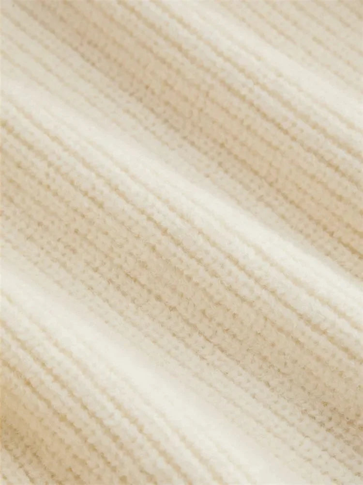 سترة نسائية كاجوال بأكمام طويلة ومطرزة بالورود لفصل الخريف والشتاء، أنيقة بياقة عالية، محبوكة، بلوفر علوي