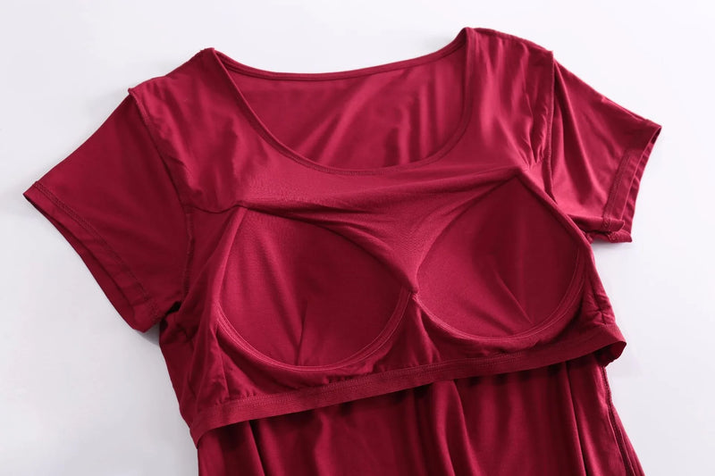 بيجامات صيفية نسائية كاجوال من قطعة واحدة مقاس M-4XL بأكمام قصيرة وقميص نوم ووسادة صدر وقميص نوم للاسترخاء وارتداء خارجي