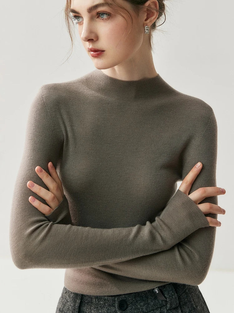 سترة نسائية من CHICUU مصنوعة من الصوف بنسبة 100% وقابلة للغسل في الغسالة، بلوفر برقبة دائرية، مصنوعة من 18 خيطًا من الكشمير الصوفي، مناسبة لفصل الخريف والشتاء