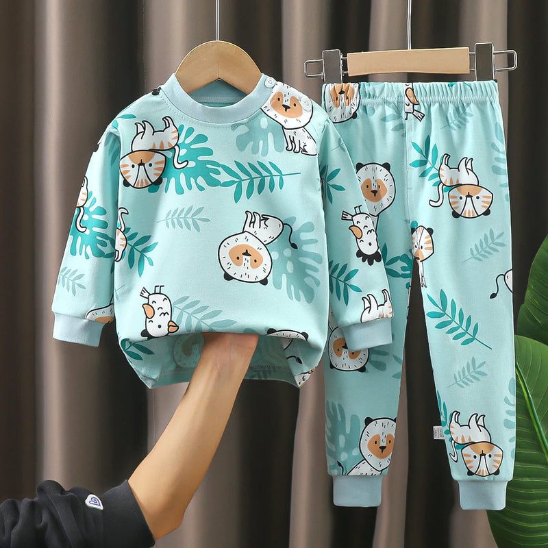 ملابس الأطفال مجموعات الأطفال ملابس الأطفال الأولاد والبنات ملابس الخريف والشتاء القطنية السراويل ملابس النوم الملابس الداخلية