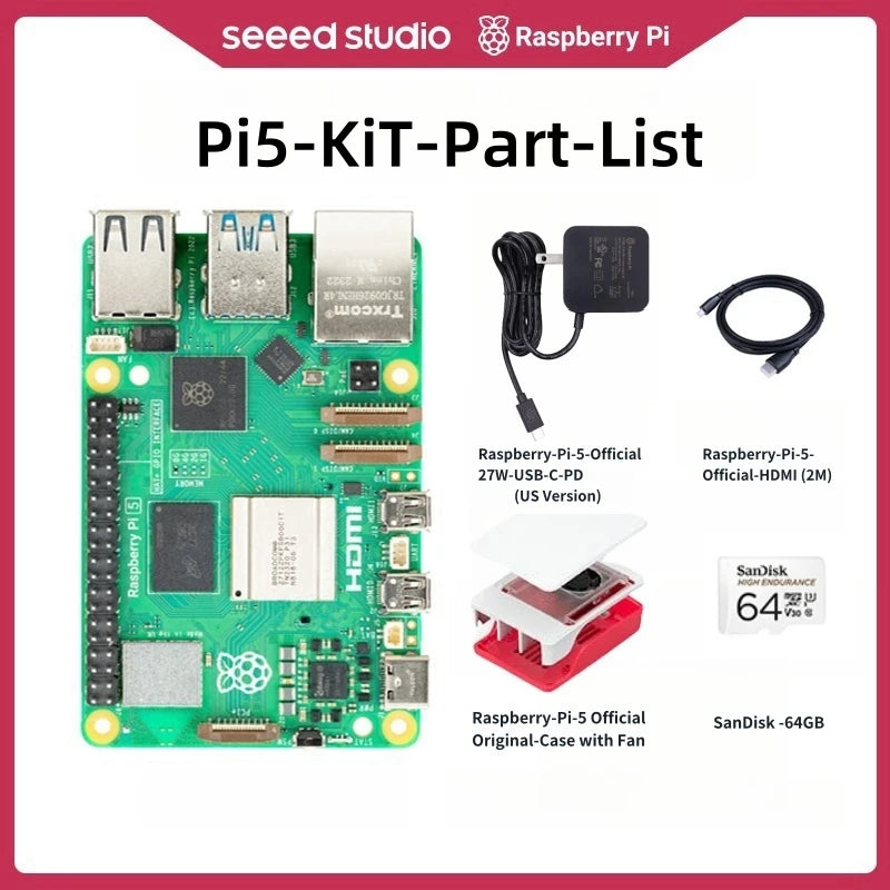 كمبيوتر محمول Raspberry Pi5 بسعة 8 جيجابايت و4 جيجابايت، كمبيوتر Raspberry Pi 5 MIni PC، معالج Arm Cortex-A76 رباعي النواة بسرعة 2.4 جيجاهرتز و64 بت، بلوتوث 5.0، تقنية BLE اللاسلكية