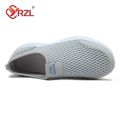 أحذية رياضية رجالية من YRZL مصنوعة من شبكة قابلة للتهوية أحذية رجالية كاجوال غير قابلة للانزلاق أحذية بدون كعب كبيرة الحجم للمشي أحذية تنس خفيفة الوزن للرجال