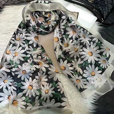 وشاح نسائي شتوي موضة 2016، عرض ساخن، أوشحة حرير التوت، شال حريري طويل للنساء، أزرق وقهوة، 180*110 سم