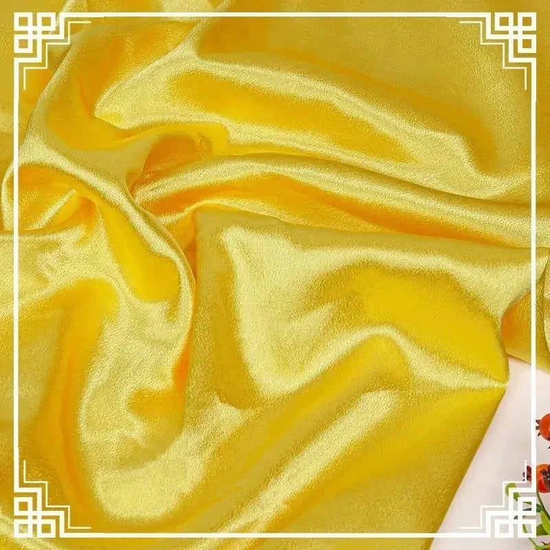 قماش ساتان كريستالي لامع سميك وثقيل بالمتر للملابس والفساتين وديكورات هانفو وقماش الخياطة اليدوي بلون أزرق سادة ومضاد للتجاعيد